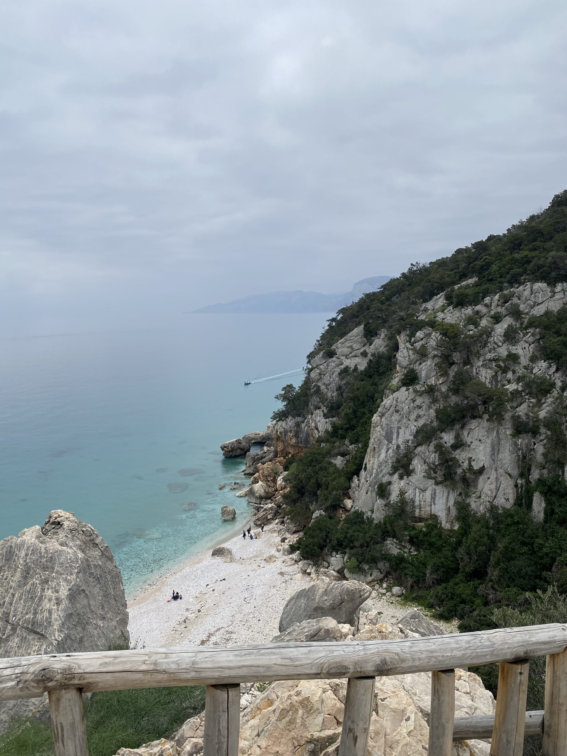 Elevated view over the limestone coastline of the Gulf of Orosei in eastern Sardinia