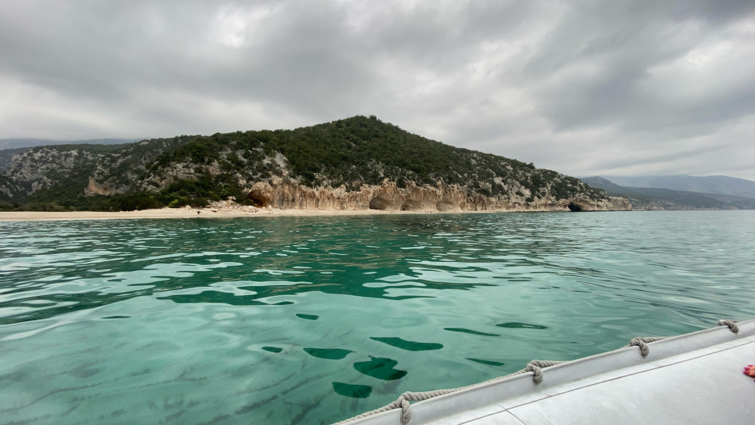 Cala Luna viewed from a gommone on the Gulf of Orosei