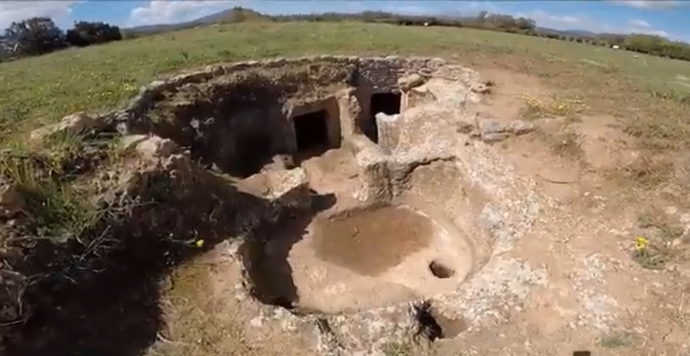 Ancient stone remains at an archaeological site near Alghero